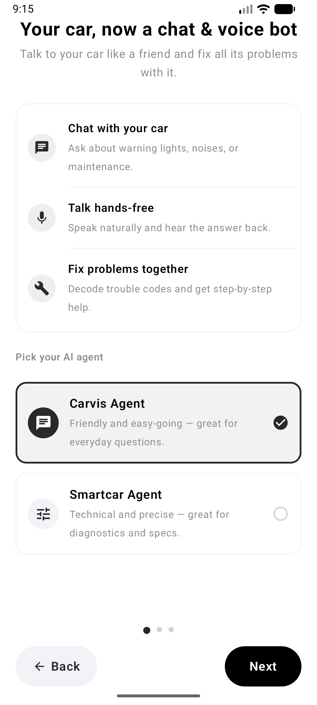 Choose your AI agent — chat and voice bot for car diagnostics and maintenance